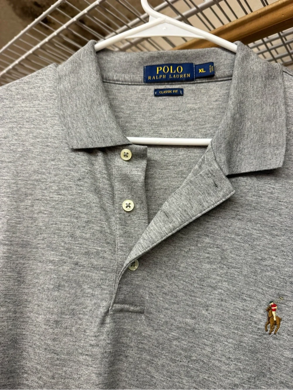 Ralph Lauren Grey Short-Sleeve Polo with Embroidered Pony